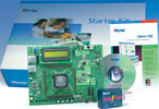 The Fusion Starter Kit includes: an evaluation board with an AFS600-FG256 Fusion device; Actel Libero IDE Gold; FlashPro3 and programming cable; power supply; user’s guide including PCB schematics; sample design